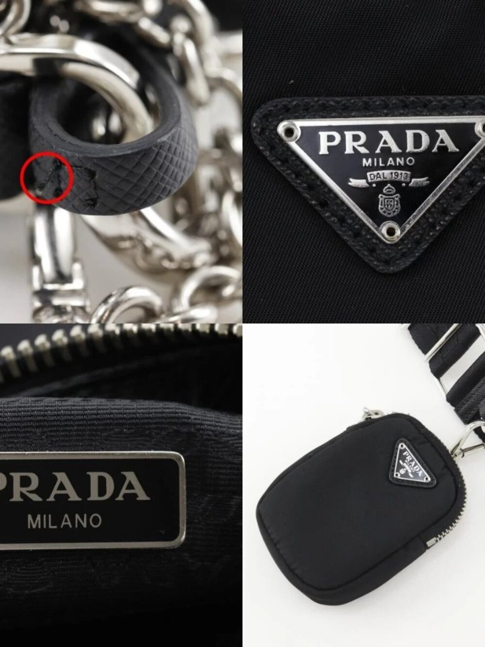 PRADA Re-edition 2005 Re-nylon Shoulder Bag 1BH204 NERO black Nylon/Safian... - Picture 11 of 12